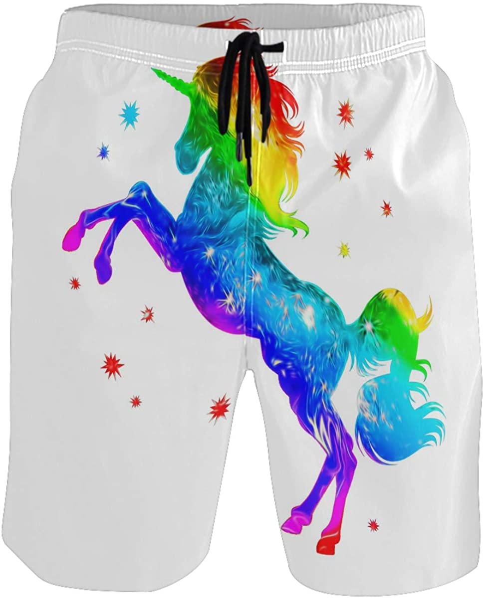 Swim Trunks - Rainbow Unicorn Beach 