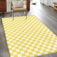 thumbnail image 3 of 3'x5' Area Rugs, Yellow White Plaid Indoor Outdoor Area Rug for Living Room Bedroom, Modern Retro Geometric Checkered Washable Bathroom Rugs Kitchen Floor Carpet Mats Home Decor Aesthetic, 3 of 8