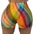thumbnail image 2 of Picia Abstract Watercolors Tartan Printed Workout Shorts for Women Seamless Scrunch Butt Lifting High Waisted Yoga Gym Booty Running Moisture-wicking Short Pants-Large, 2 of 9