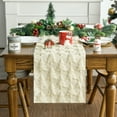 thumbnail image 6 of Sm:)e Beige Tree Christmas Table Runner 13x72 Inch, Soft Plush Faux Fur Mantel Kitchen Dining Table Decor, Winter Xmas Party Decor, 6 of 7