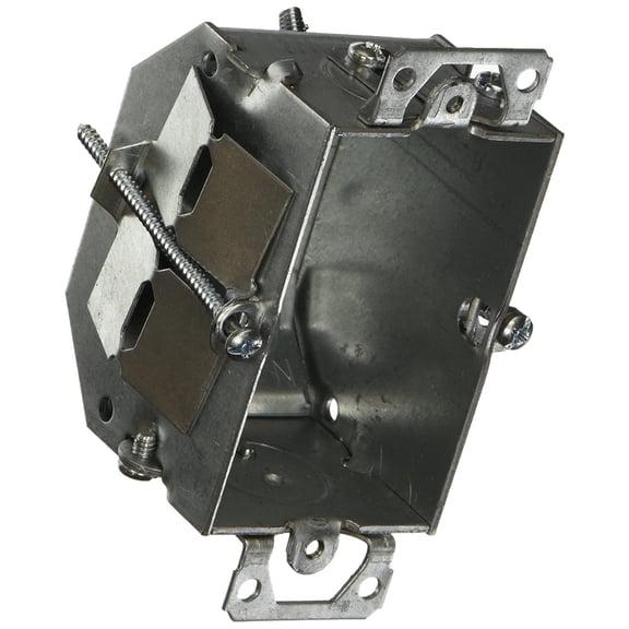 3 in. x 2 in. Switch Box, Gangable, 2-1/4 in. Deep, One 1/2 in. KO & NMSC Clamps, TIGER GRIP, Old Work