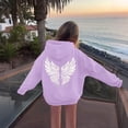 thumbnail image 3 of Kiijoy Girls Graphic Hoodie Casual Wing Print Long Sleeve Hooded Sweatshirt, Sizes 1-13, 3 of 6