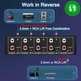 thumbnail image 3 of 2pcs 3.5mm Aux + L/R Bi-Directional Stereo Audio Switch 4 in 1 Out A/B Analog Audio Switcher Selector,2 x switch,Black, 3 of 6
