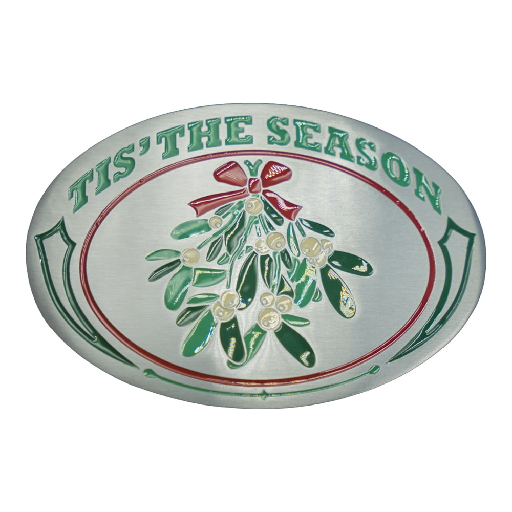 tis' the season mistletoe christmas belt buckle funny