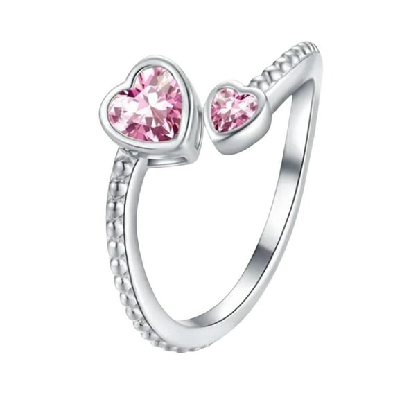 EGNMCR Adjustable Ring Birthstone Couple's Ring Heart Constellations Birthday Jewelry A ring