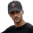 thumbnail image 6 of Skull Rose Print Vintage Wash Dad Hat Adjustable Curved Brim Baseball Cap,Casual Outdoor Sports Fishing Cap for Men and Women, 6 of 9