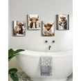 thumbnail image 3 of Cute Highland Cow Bathroom Framed Wall Art Funny Animal Rustic Canvas Prints for Bathroom Restroom Decor 8x10in (Framed), 3 of 6