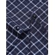 thumbnail image 4 of Camisa JEMITOP para hombre, manga larga, corte ajustado, a cuadros, azul marino, a cuadros, color azul, 4 of 6