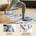 thumbnail image 4 of Watercolor Feather and Dreamcatcher Pattern Hot Yoga Mat Towel Non Slip for Hot Yoga - Quick-Drying Yoga Mat Cover with 4 Corner Pockets with Travel Bag - Hot Yoga Towel Non Slip 70"x26", 4 of 6