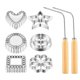 thumbnail image 1 of 8Pcs Rosettes Timbale Set, Rosette Iron Set with Handle, Lotus Flower Bunuelos Cookie Maker Mold, Funnel Cake Maker Kit, 1 of 5