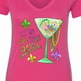 thumbnail image 4 of Inktastic Let the Good Times Roll Mardi Gras Goblet and Beads Women's V-Neck T-Shirt, 4 of 5
