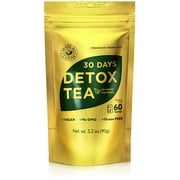 Made by Earth - 30 Day Detox Tea with Detox Guide: 100% Natural Herbal Teatox - Speeds Metabolism for Easy Weight Loss, Reduces Belly Fat, Laxative-Free, Gentle Cleanse – 60 bags