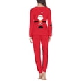 thumbnail image 3 of Renewold Women's Leisure Nightwear Set of 2 Santa Clothes Pajama Full-length Sleepwear Stylish Christmas Long Sleeve Fall Spring Winter Outfits,Size S, 3 of 4