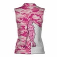 thumbnail image 3 of Custom Name Camouflage Pink Lady Golfer Silhouette Women Sleeveless Polo XS-4XL, 3 of 5