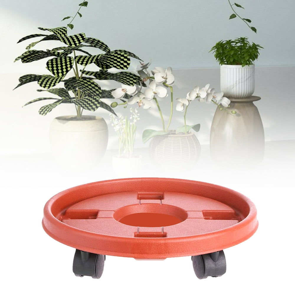SPRING PARK Round Planter Caddy, Saucer with 4 Universal Wheels, Plant