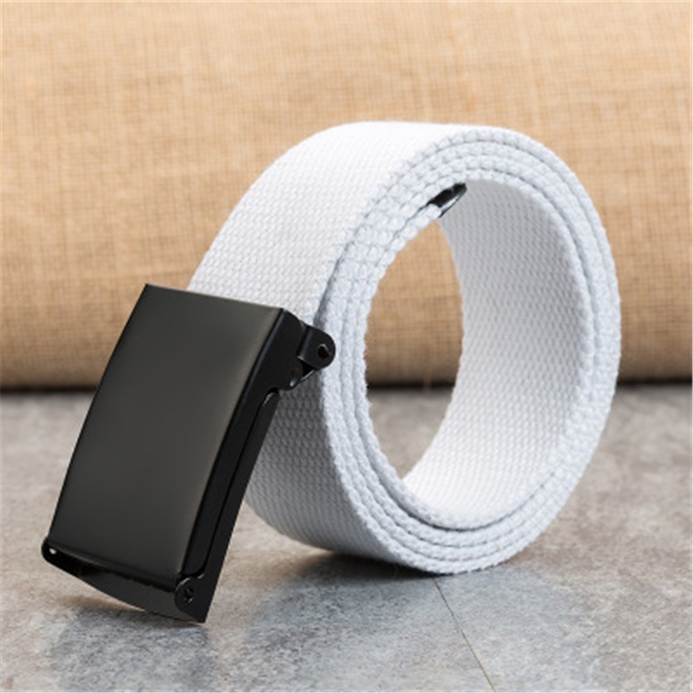 KI8jcuD White Mens Belt Fashion Belt Buckle Women Nylon Belt Fans