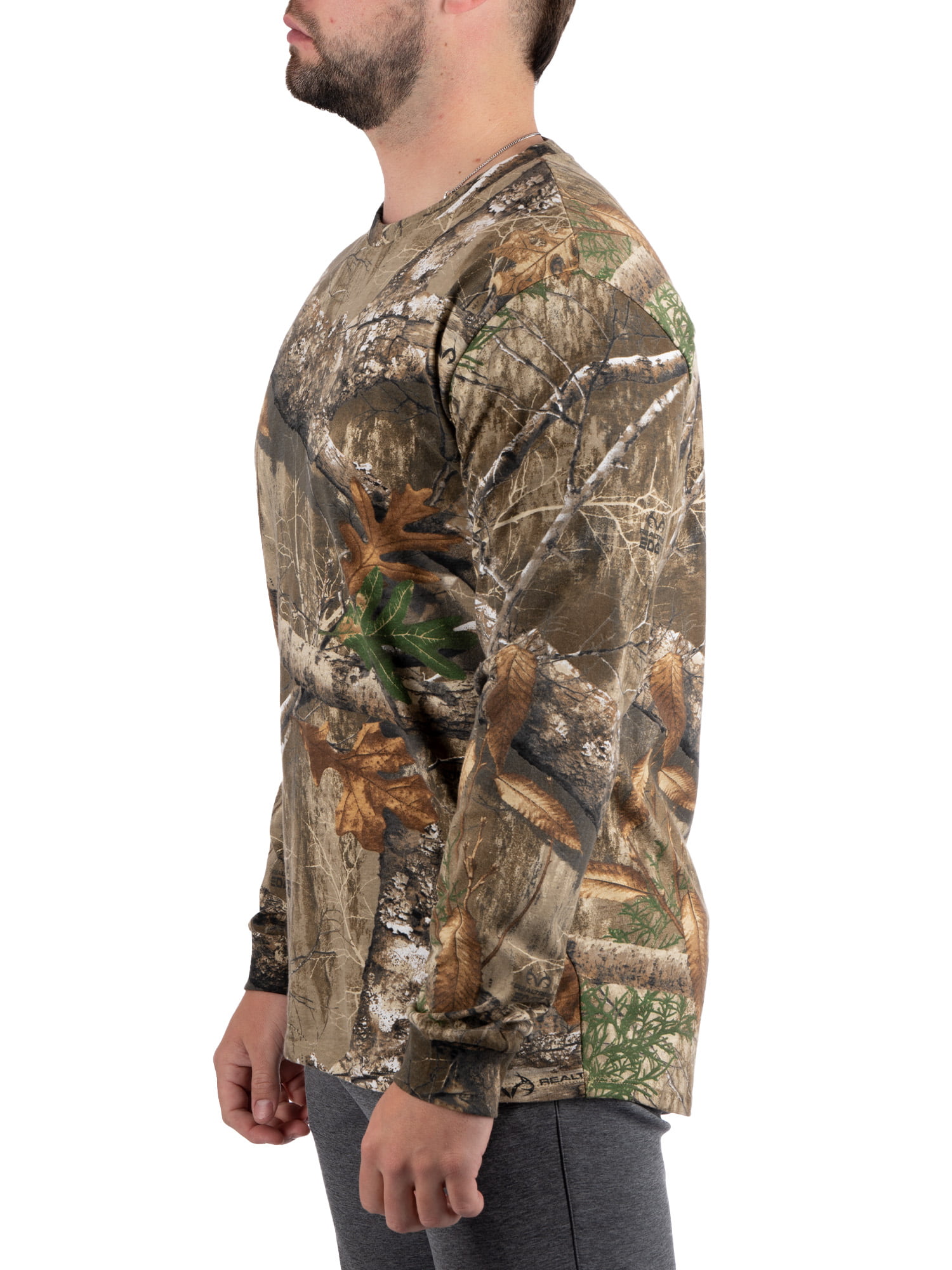 Shirt Camo Tee S-3XL Men\'s Long Cotton by Control Sleeve Sizes Scent Realtree,