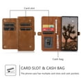 thumbnail image 6 of Feishell Magnetic Detachable Wallet Case for Samsung Galaxy S23 Ultra,with Wrist Strap,Premium PU Leather Magnetic Buckle Credit Card Slots & Cash Pocket Shockproof Phone Case for Women Men,Brown, 6 of 9