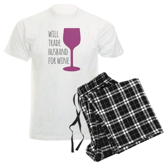 CafePress - Husband For Wine Men's Light Pajamas - Men's Light Loose Fit Cotton Pajama Set
