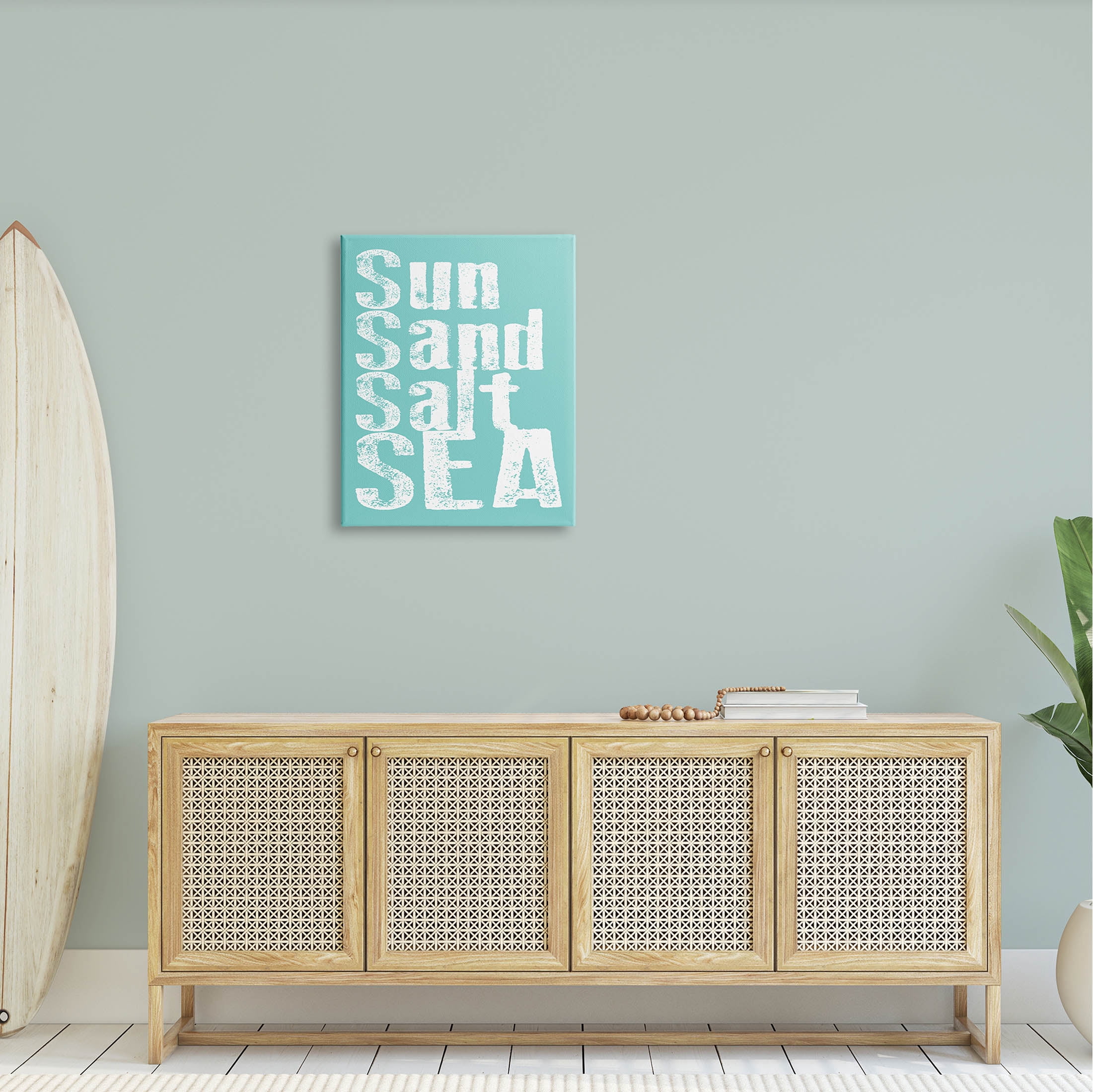 Stupell Industries Sun Sand Salt Sea Phrase Graphic Art Gallery Wrapped Canvas Print Wall Art, Design by Alli Rogosich