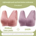 thumbnail image 4 of WREESH 2 Pack Bra Adaptive Bra Women Elegant No Underwire Gathered Bra with Thin Cup and Adjustable Elegant Lace Bra Underwear Back-Smoothing Seamless Bra Underwear Pink, 4 of 4