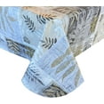 thumbnail image 4 of Newbridge Arezzo Contemporary Leaf Print Vinyl Flannel Backed Tablecloth - Grey, Gold and Silver Modern Block Leaves Easy Care Indoor/Outdoor Tablecloth, 52” x 70” Oblong/Rectangle, 4 of 7