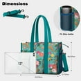 thumbnail image 5 of Teacher Tote Bag,BoxerDog and Pioneer Flower Teacher Utility Tote Bag,Large Work Tote Bags for Women with Multiple Pockets,Top Zipper Closure,13.8x10.6x6.7 Inch, 5 of 5
