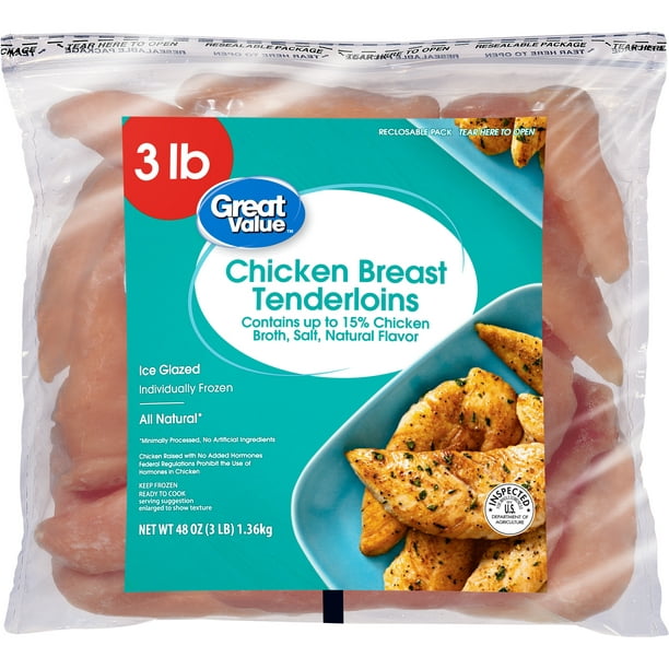 Great Value Chicken Breast Tenderloins, 3 lb (Frozen) - Walmart Business