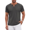 thumbnail image 2 of GENTS BLISS Henley Men Shirts Short Sleeve T shirts for Men V Neck Casual Men Shirts, 2 of 8