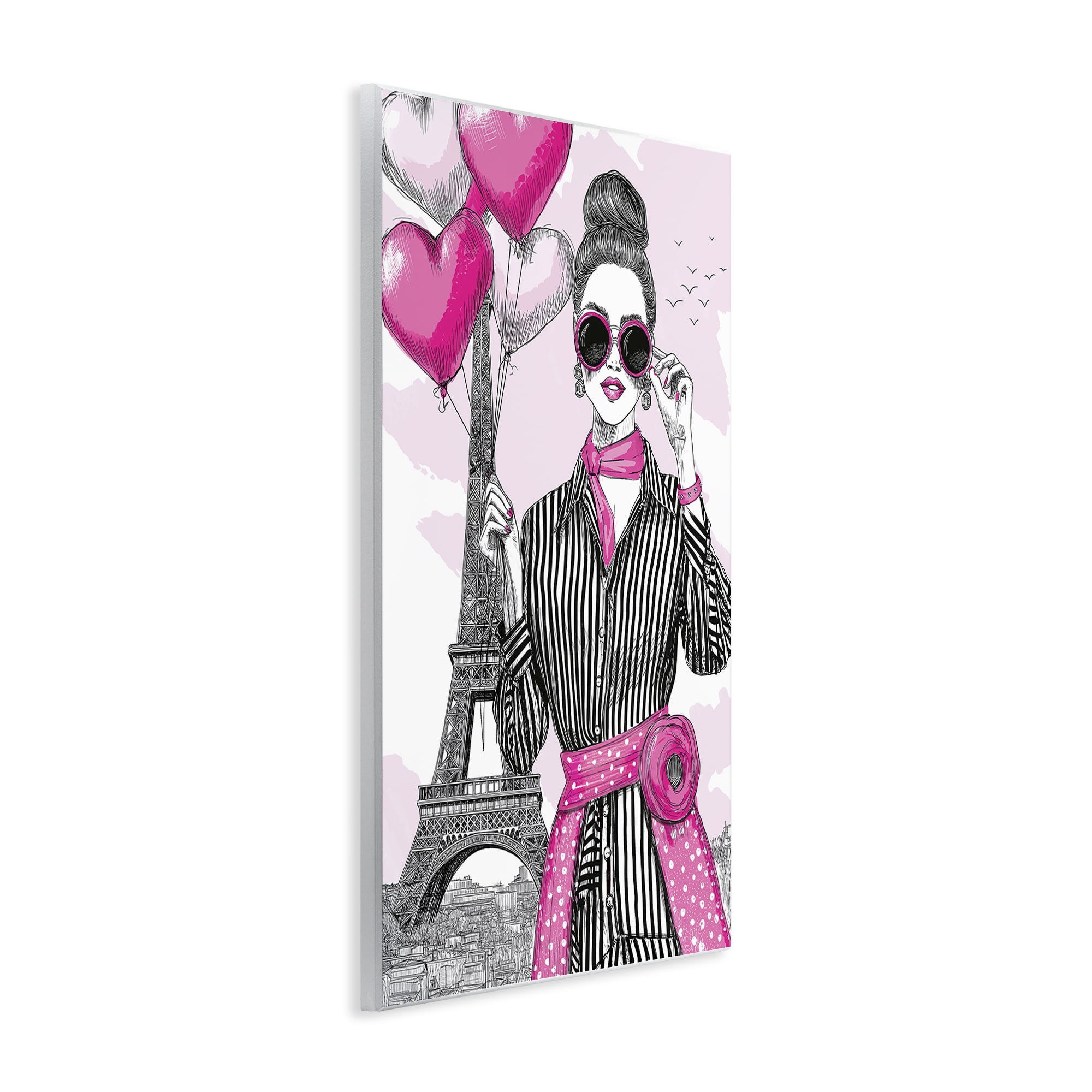 Stupell Industries Parisian Chic Woman with Balloons Wall Plaque Art, design by Jess Stempel