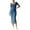 Blue, variant on Casual Dresses for Women 2026 Summer Ribbed Short Sleeve Bodycon Maxi Dress Trendy Side Slit Stretch Tight Knit Square Neck Solid Color Long Sundress for Daily Wear Green XXL