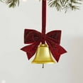 thumbnail image 5 of JeashCHAT Christmas Bow Bell Ornaments, Glitter Bow Metal Bell Hanging Ornaments for Christmas Tree Xmas Wreath Decoration, Xmas Holiday Party Supplies, 5 of 6