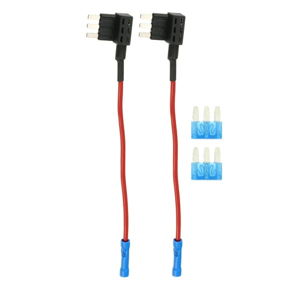 Unique Bargains 1 Set Universal 2pcs Auto Fuse Tap Add a Circuit Adapter 12V with 2pcs 15A Micro3 ATL Blade Type Fuse