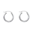 thumbnail image 2 of 14k Yellow Gold Diamond Cut Satin Finish Earrings Aracadas de Oro 2mm, 2 of 2