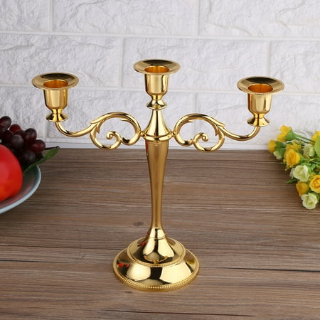 - Dilwe 3 Arms Candlestick,2 Colors 3 Arms Metal Candle Holder European Style Candelabra Wedding Candlestick Home Decor , 3 Stands Candle Holder