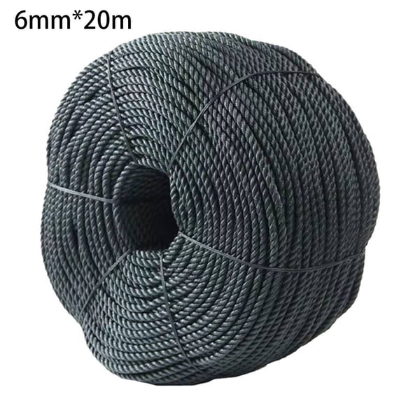 Para Cuerda Negra HDPE de 6 mm x 20 m Resistente al Tiempo y Fuerte ¡Versátil!