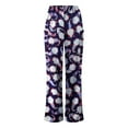 thumbnail image 4 of Puntoco Pantalones sueltos casuales vintage con estampado navideño para mujer Pantalones de pierna ancha casuales Pantalones Puntoco Puntoco-7407, 4 of 5