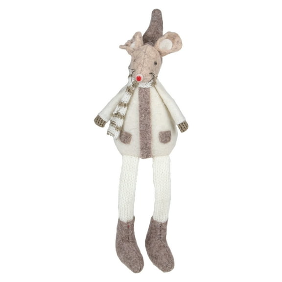 Northlight Plush Sitting Mouse Christmas Figure - 9.5" - Cream
