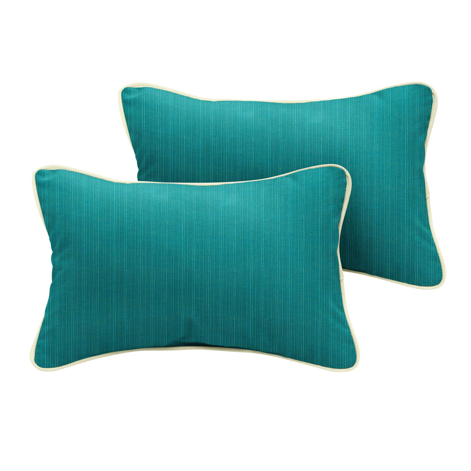 Mozaic Company Dupione Deep Sea Sunbrella Outdoor Lumbar Pillow Set
