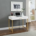thumbnail image 2 of OSP Home Furnishings Modern Life Engineered Wood Desk w/ Metal Legs in White, 2 of 15