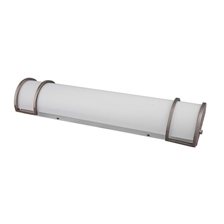 Cloud Nickel Four Light Bath NICOR Lighting 36.5-Inch Fluorescent Vanity Sconce with Frosted Acrylic Lens, Nickel (32105-FL-NK) ()