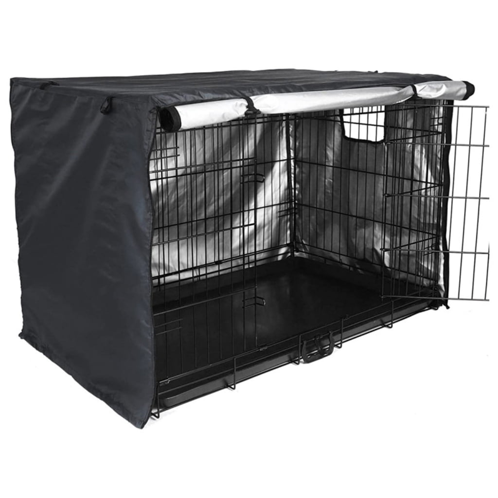 lanema Dog Crates Cover for 24in/30in/36in/43in Wire Cage with 2 Door Indoor/Outdoor