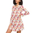 thumbnail image 3 of joogoo Orange Strawberry Women's Long Sleeve Nightgown Sleepwear S, 3 of 8