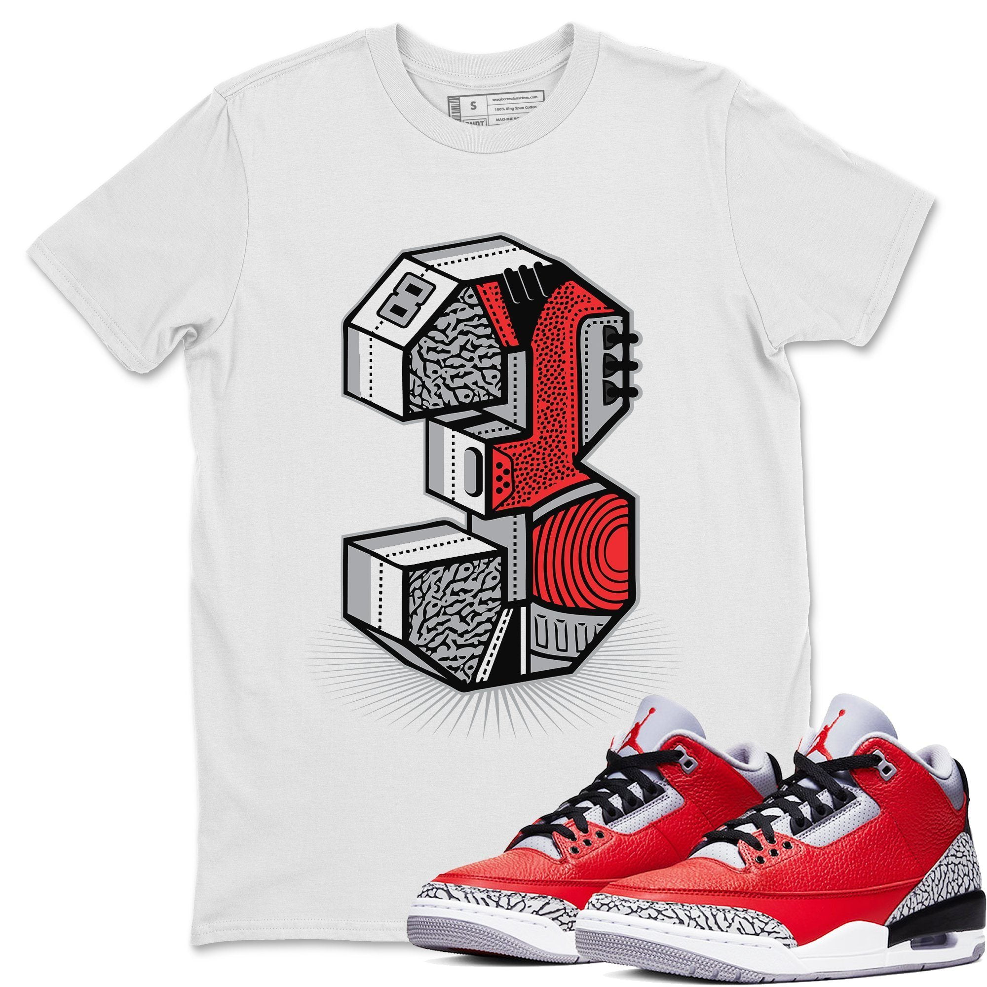 Three Statue White T-Shirt Jordan 3 Retro SE Unite Fire Red