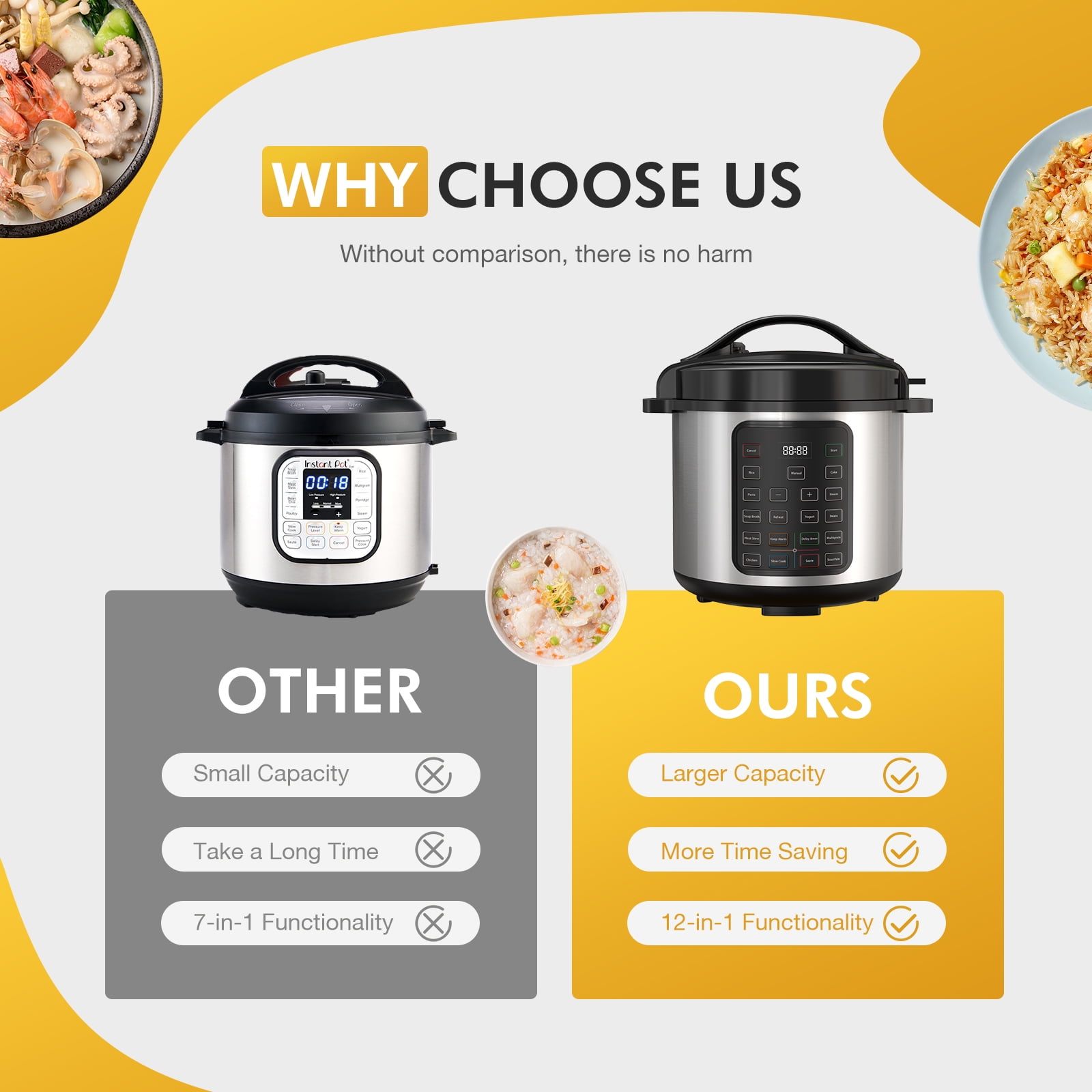 Comparison Qt Pressure Cooker 8-Quart Stainless Steel Pressure