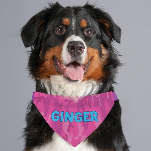Personalized Pink Camo Dog Bandana Collar Cover