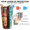 thumbnail image 3 of 16oz Tumblers Fall Pumpkins and Autumn Leaves Pattern Stainless Steel Vacuum Insulated Double Wall Travel Tumbler Cups Mug with Lid and Straw,Cleaning Brush for Coffee,Tea, 3 of 4