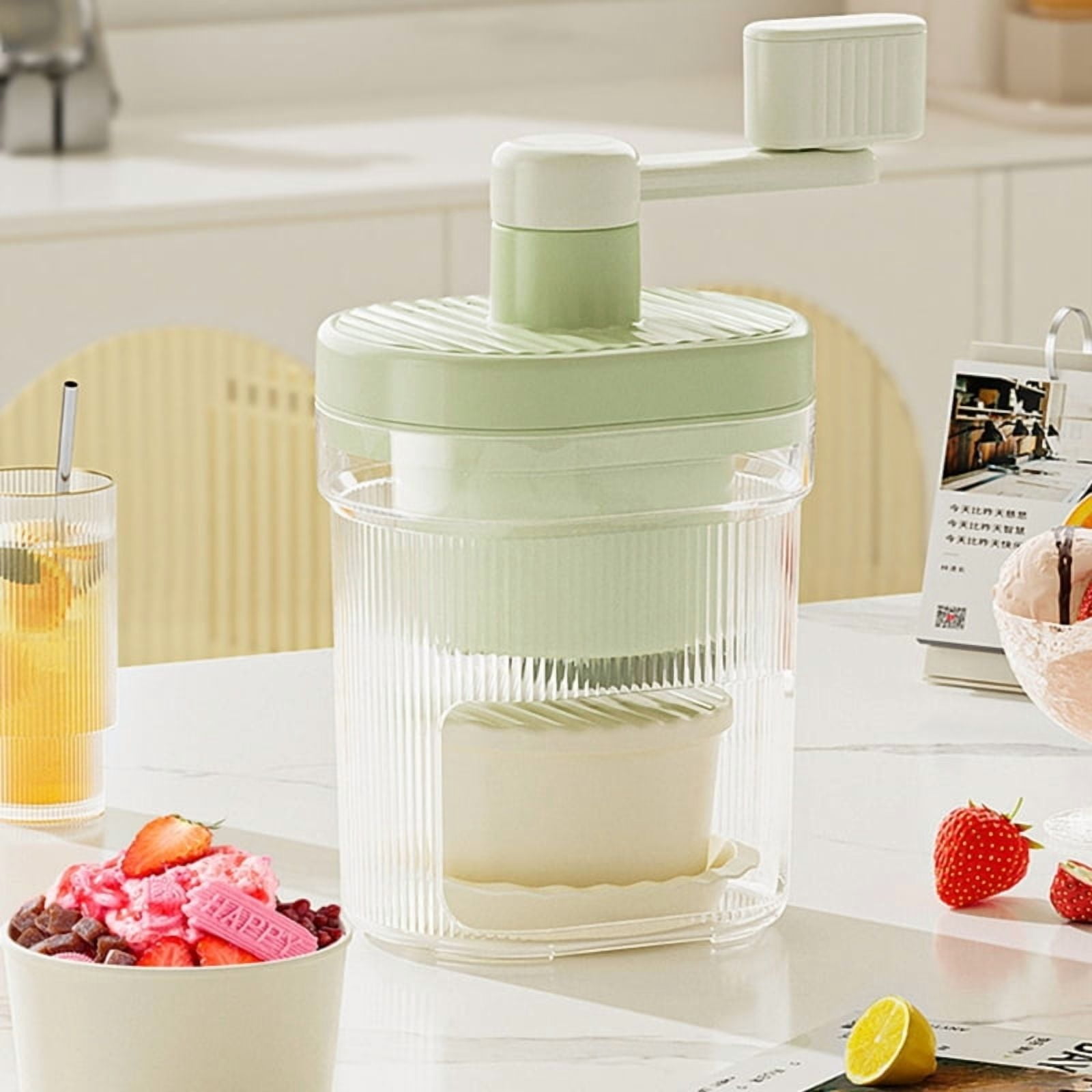 Hand Cranks Snow Cone Machine Delicate Ice Crusher Practical Kitchen Tool For Shaved Ice Dessert And Beverages