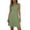 Green, variant on Hurxie Women's Sleeveless Shirt Dress Button Down Ruffle Hem Mini Dresses with Pockets Purple,XL