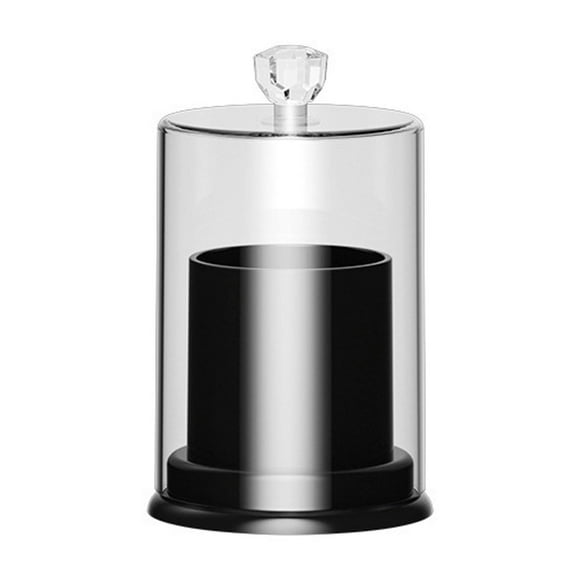 Dispensador de bolitas de algodón, hisopos, discos de algodón e hilo dental - Frasco de plástico transparente de 10 oz para baño, recipiente de almacenamiento y organización